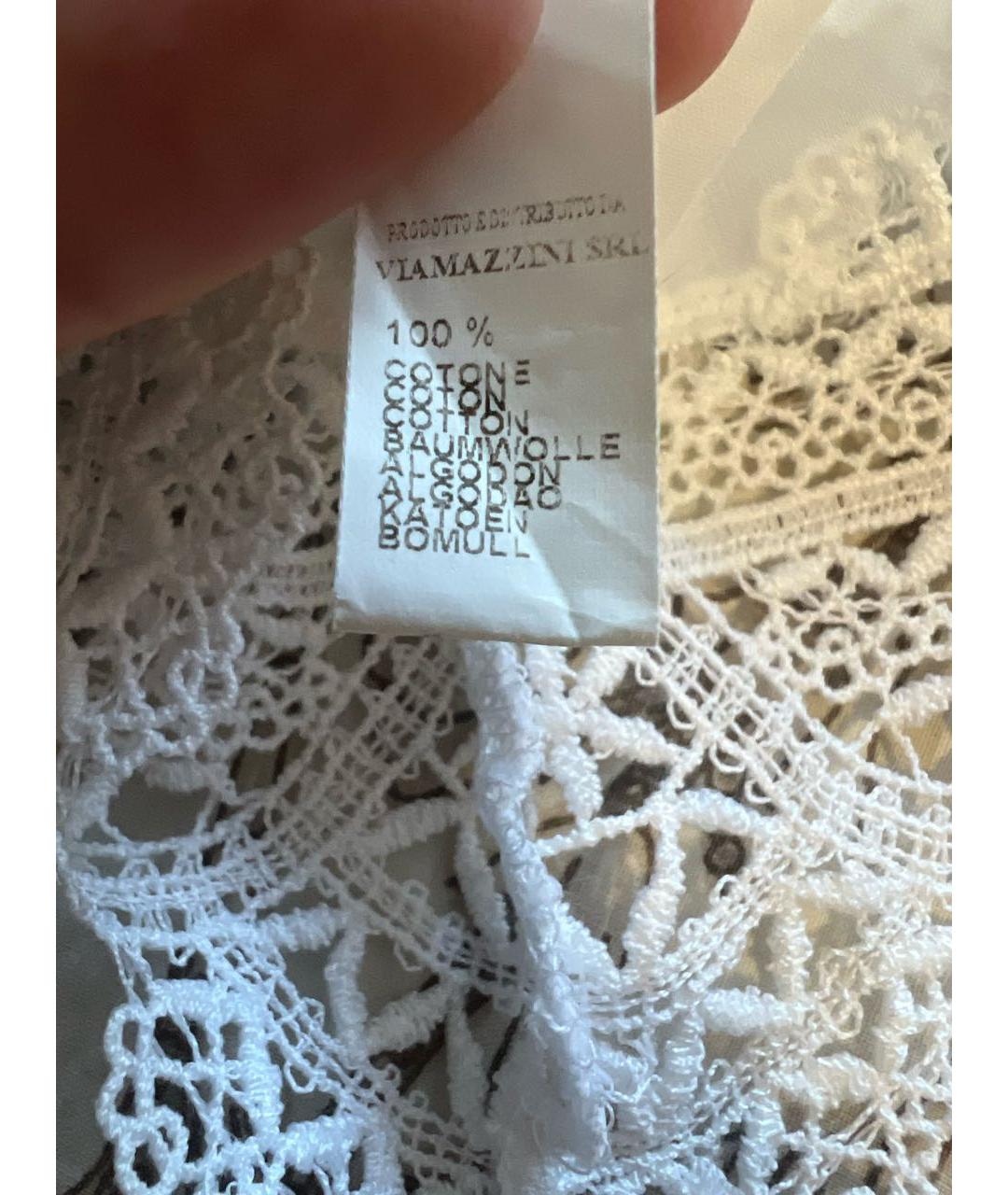 ERMANNO SCERVINO Белое хлопковое повседневное платье, фото 7