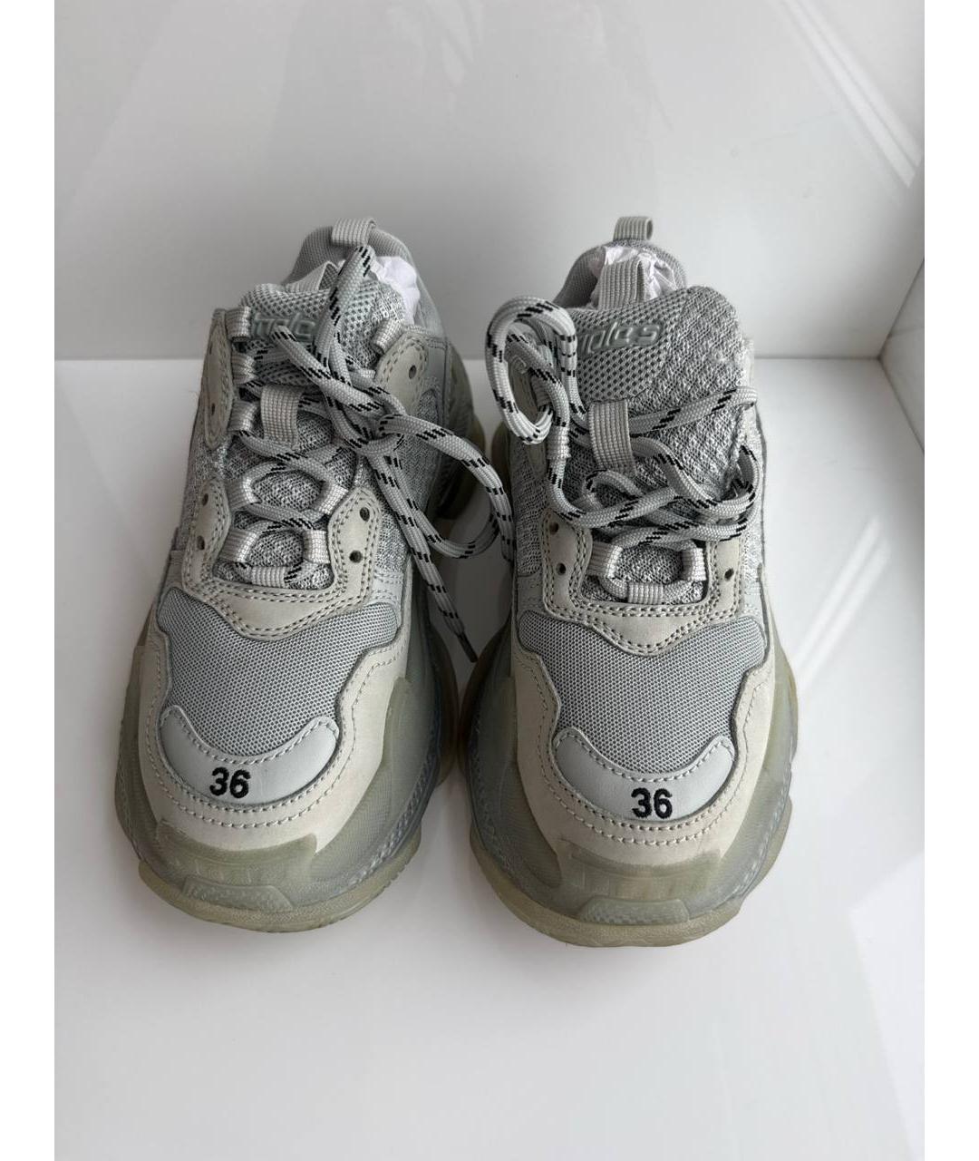 BALENCIAGA Серые текстильные кроссовки, фото 4