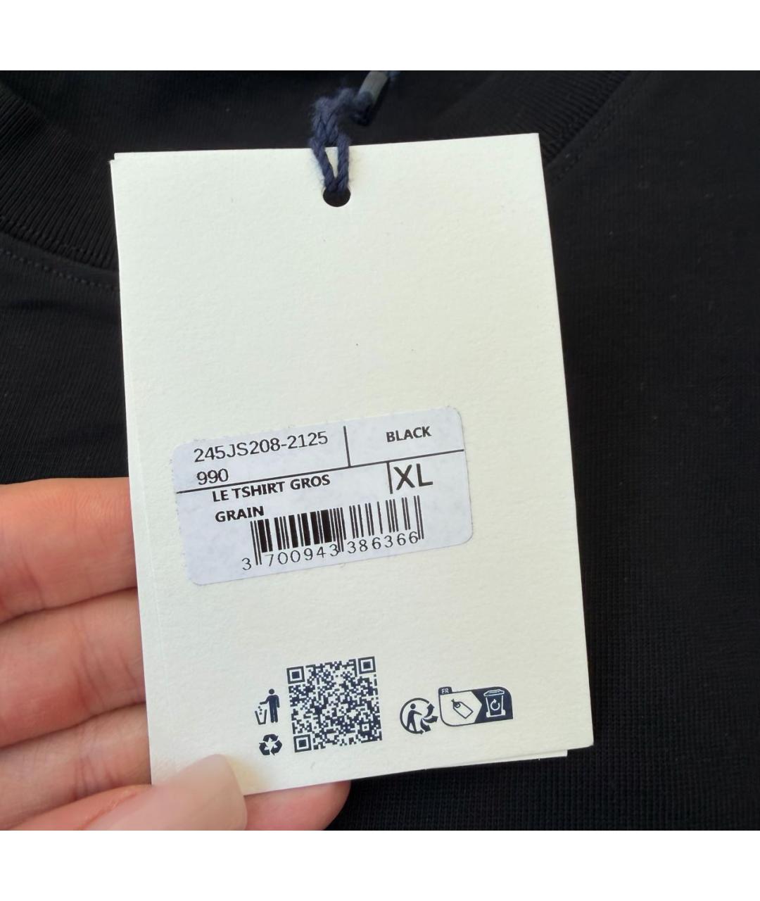 JACQUEMUS Черная хлопковая футболка, фото 6