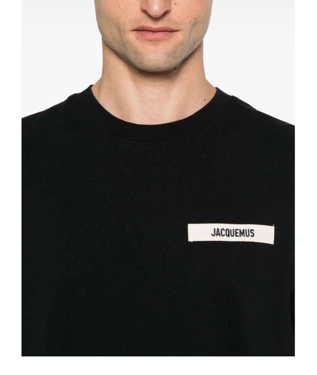 JACQUEMUS Черная хлопковая футболка, фото 4