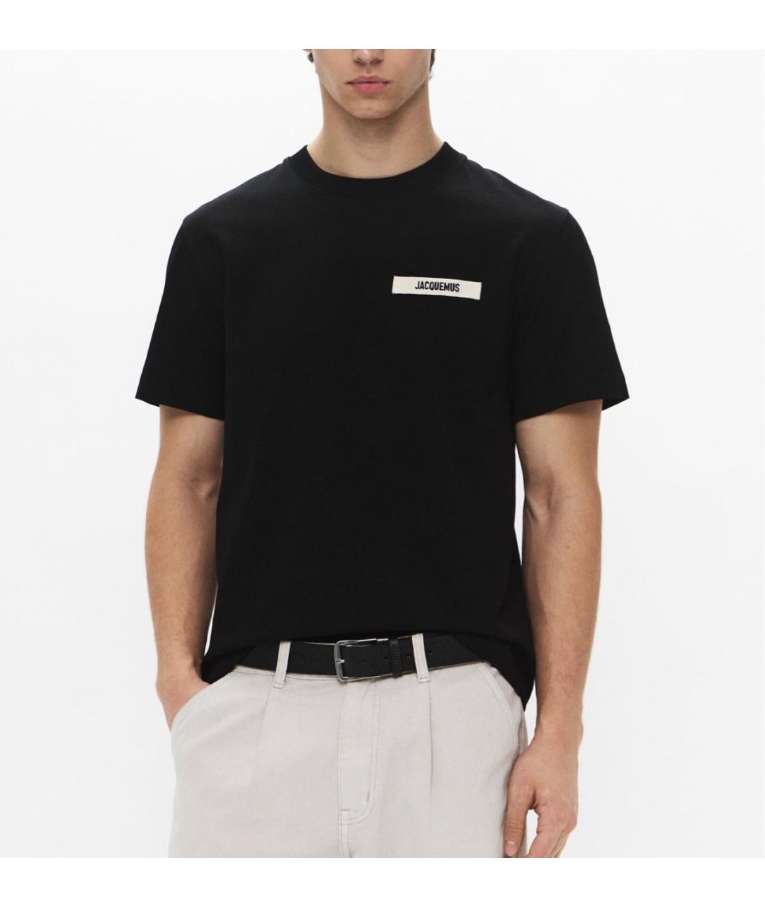 JACQUEMUS Черная хлопковая футболка, фото 2