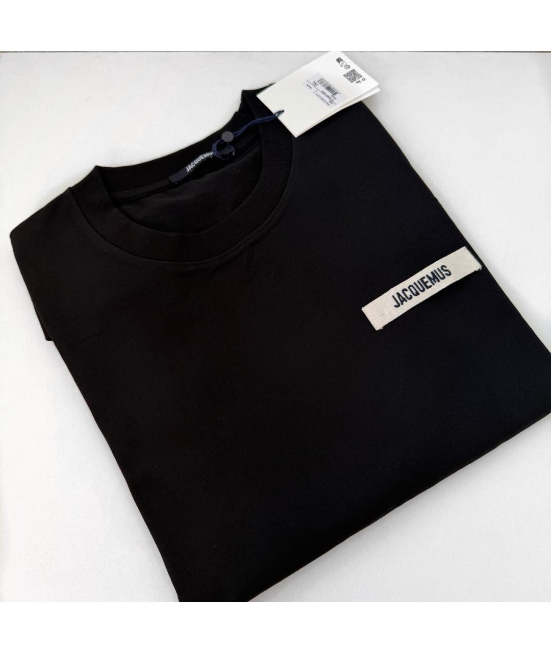 JACQUEMUS Черная хлопковая футболка, фото 3