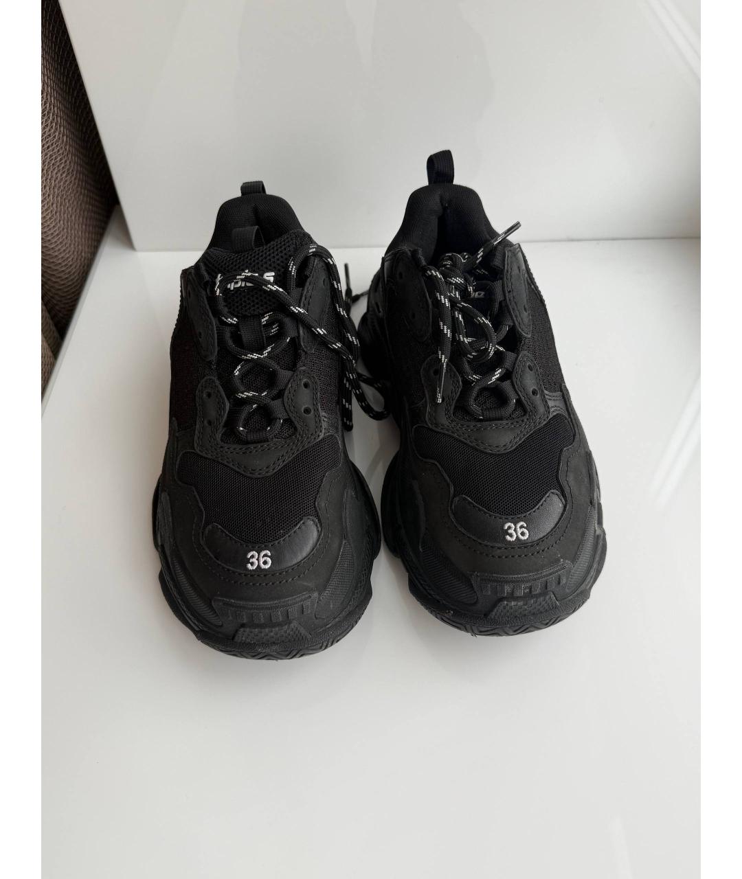 BALENCIAGA Черные текстильные кроссовки, фото 2