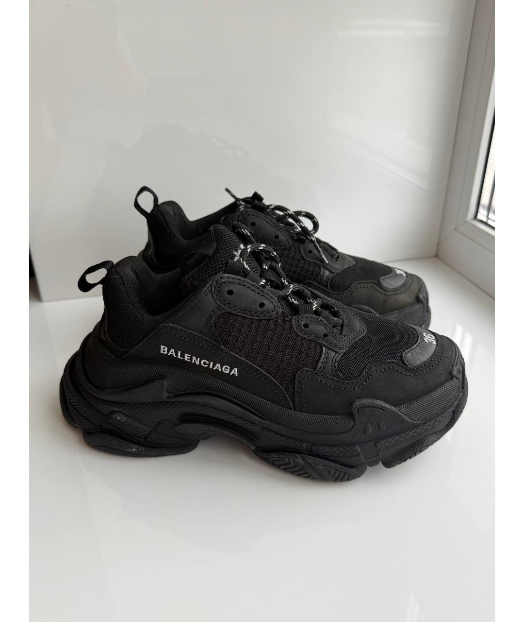 BALENCIAGA Черные текстильные кроссовки, фото 6