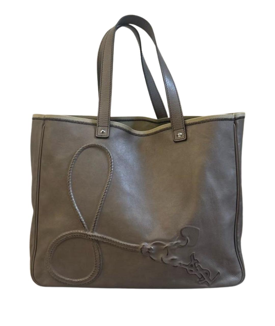 SAINT LAURENT Бежевая кожаная сумка тоут, фото 1