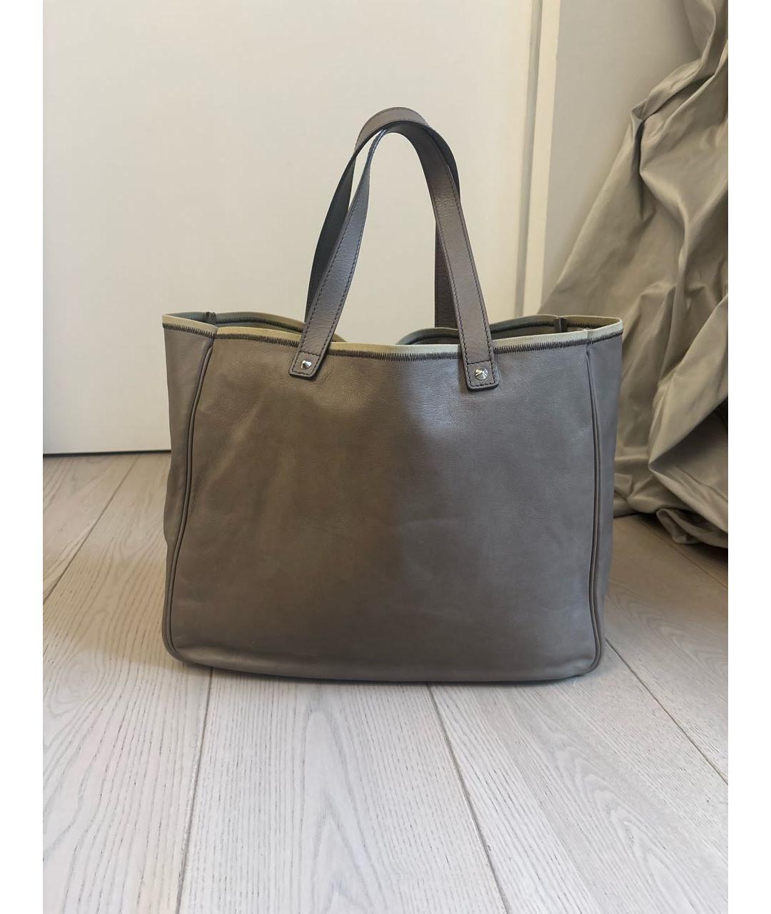 SAINT LAURENT Бежевая кожаная сумка тоут, фото 3