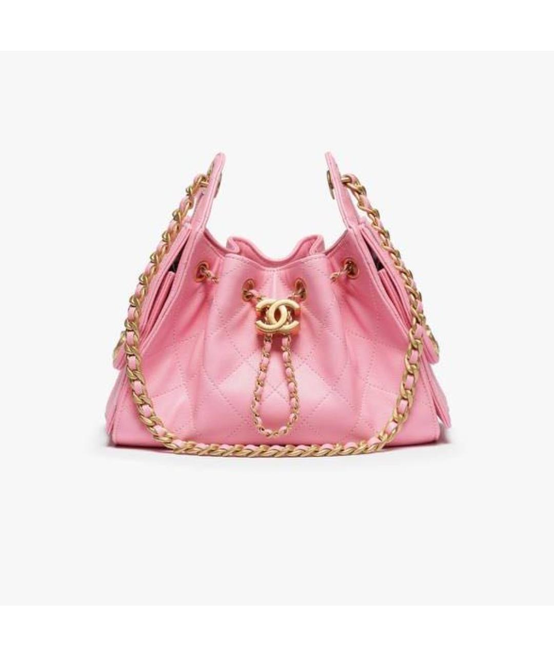 CHANEL Розовая кожаная сумка с короткими ручками, фото 3