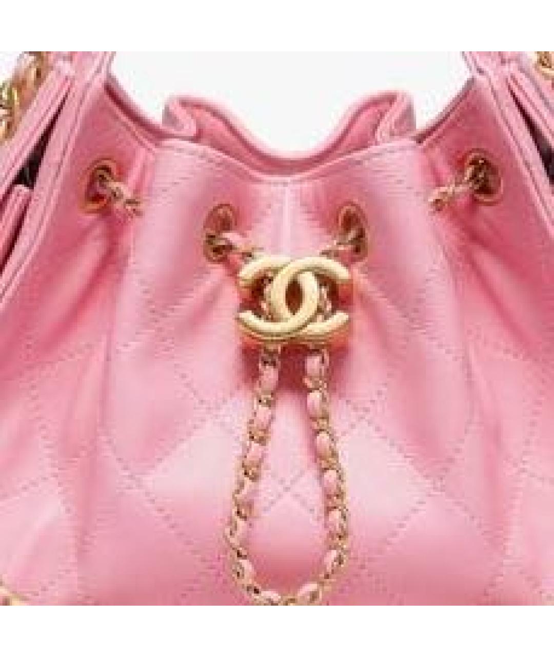 CHANEL Розовая кожаная сумка с короткими ручками, фото 2