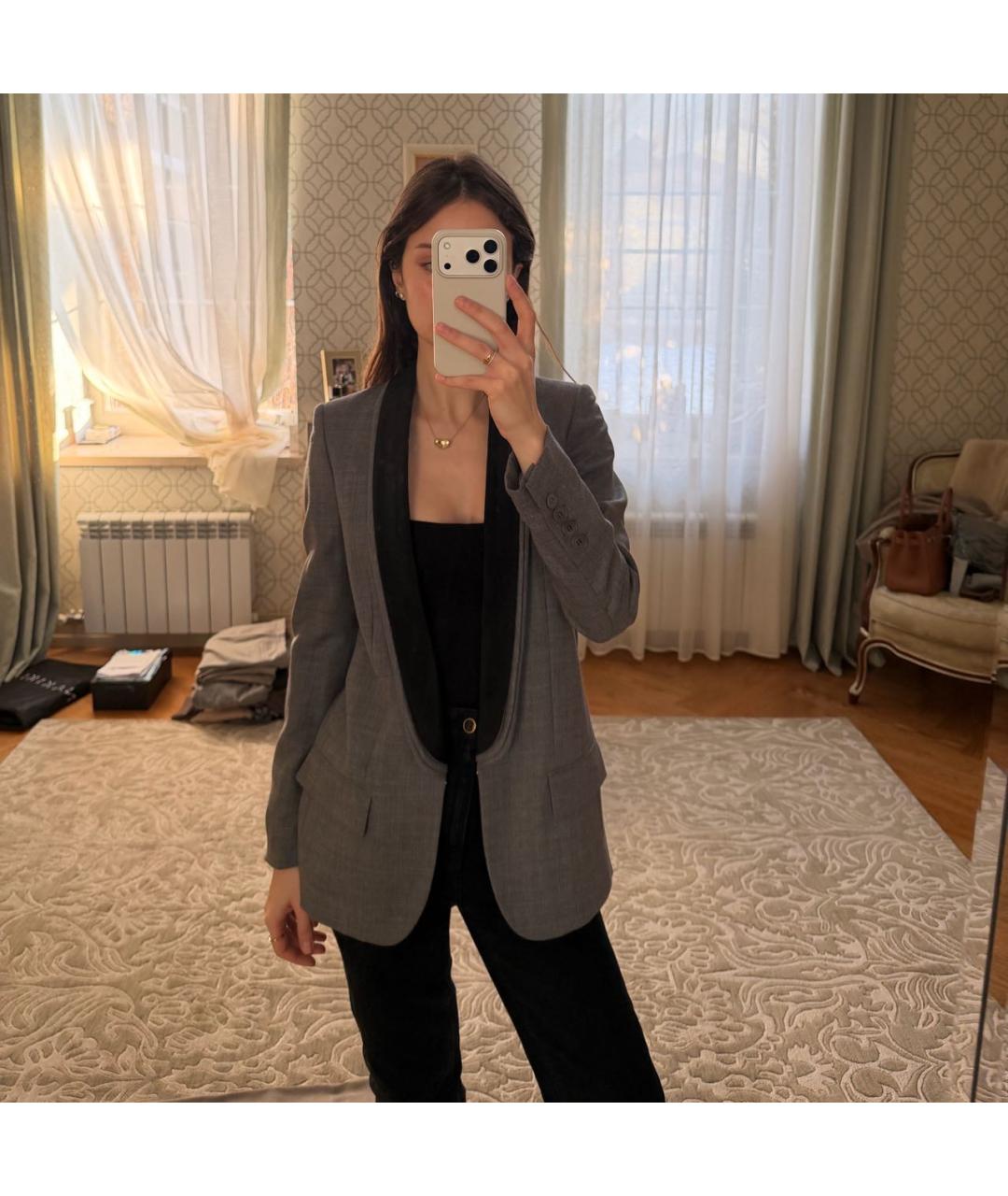 STELLA MCCARTNEY Серый шерстяной жакет/пиджак, фото 7