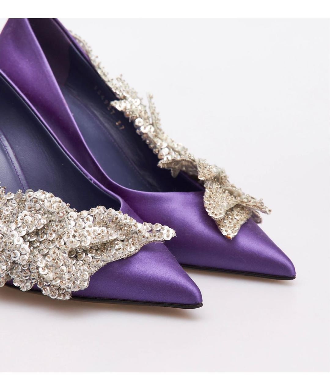 BALENCIAGA Фиолетовые текстильные туфли, фото 4