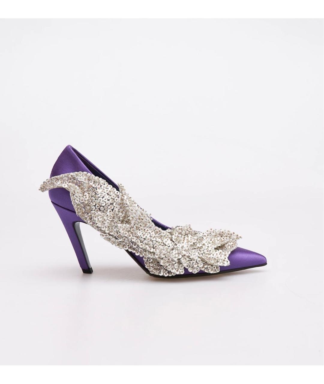 BALENCIAGA Фиолетовые текстильные туфли, фото 5