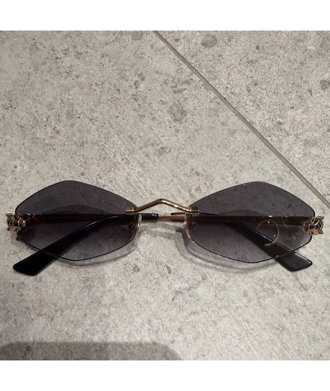 CARTIER Коричневые металлические солнцезащитные очки, фото 5