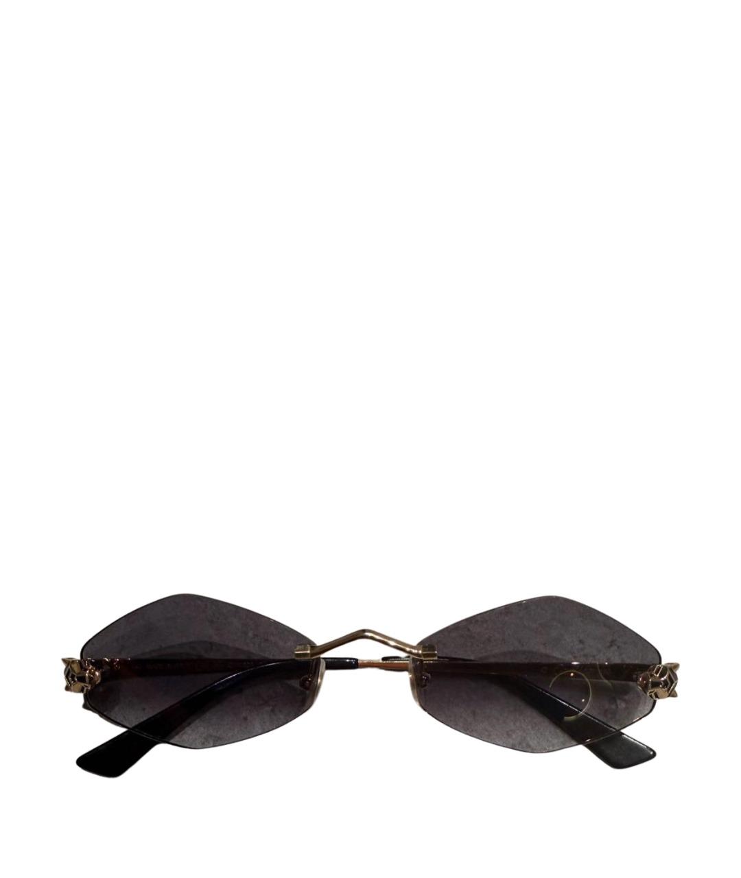 CARTIER Коричневые металлические солнцезащитные очки, фото 1
