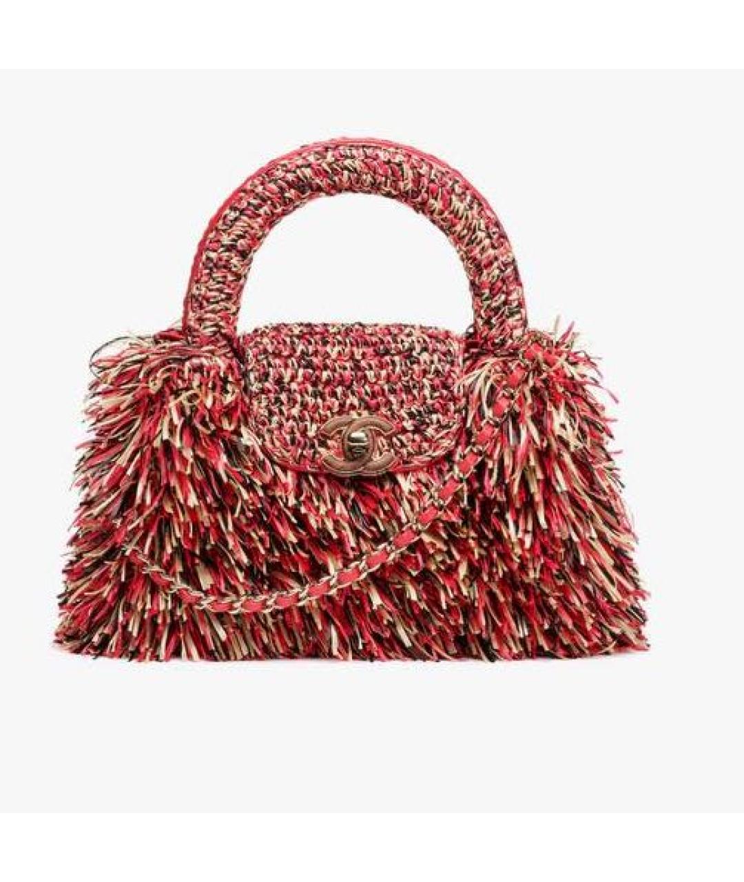 CHANEL Красная кожаная сумка с короткими ручками, фото 3