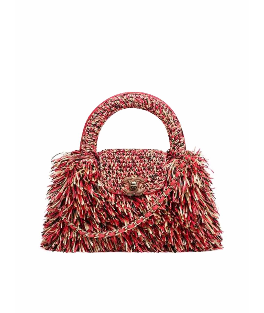 CHANEL Красная кожаная сумка с короткими ручками, фото 1