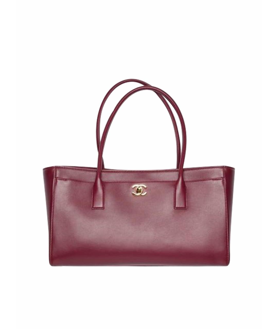 CHANEL Бордовая кожаная сумка с короткими ручками, фото 1