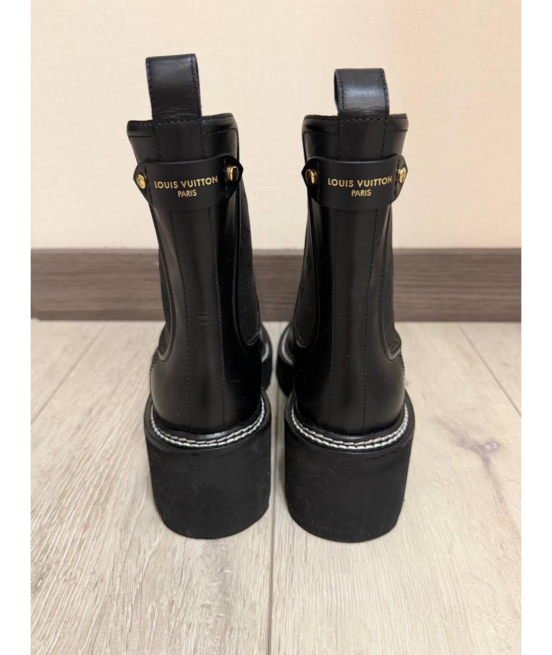 LOUIS VUITTON Черные кожаные ботинки, фото 4