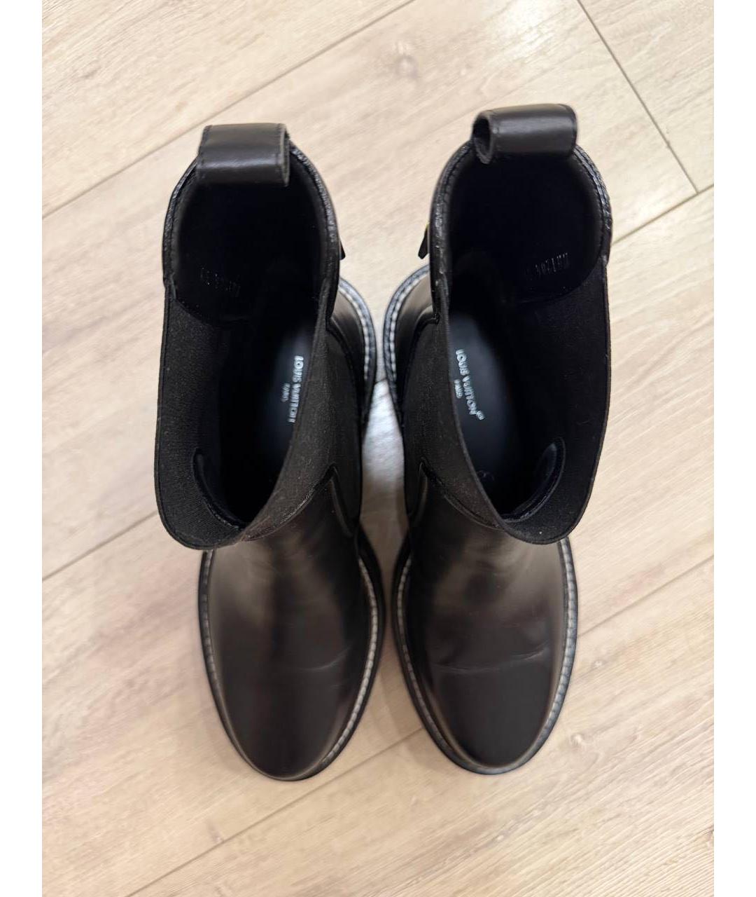 LOUIS VUITTON Черные кожаные ботинки, фото 6