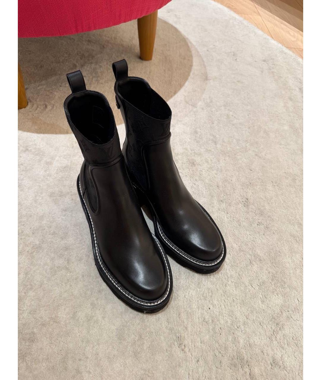 LOUIS VUITTON Черные кожаные ботинки, фото 2