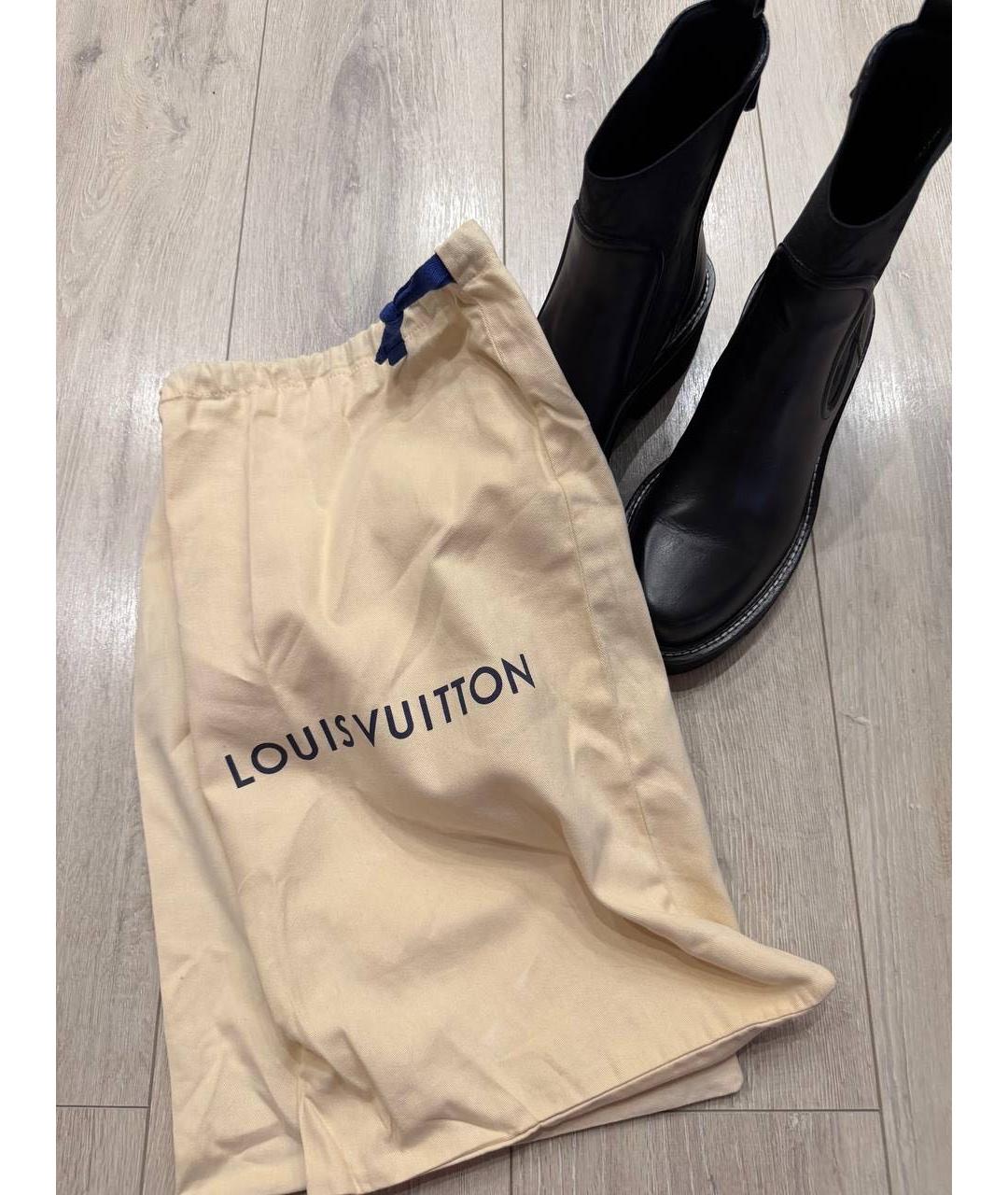 LOUIS VUITTON Черные кожаные ботинки, фото 5