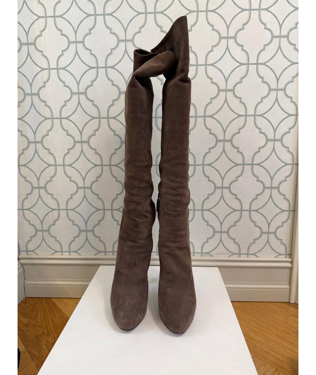 PRADA Коричневые замшевые сапоги, фото 2