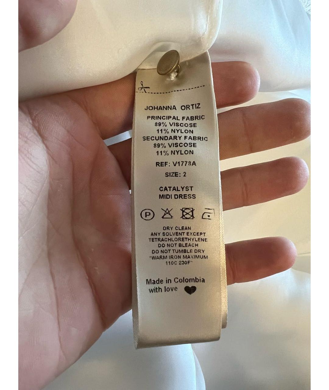 JOHANNA ORTIZ Белое вискозное повседневное платье, фото 8