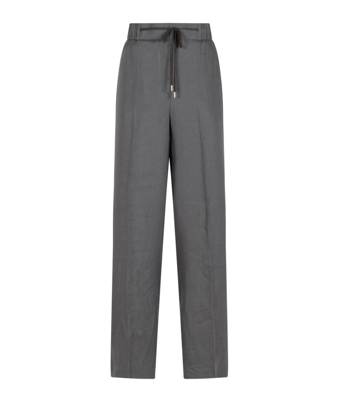 PESERICO Серые прямые брюки, фото 1