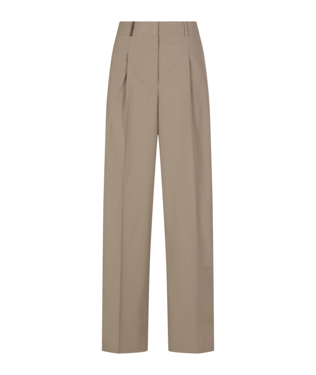 PESERICO Бежевые прямые брюки, фото 1