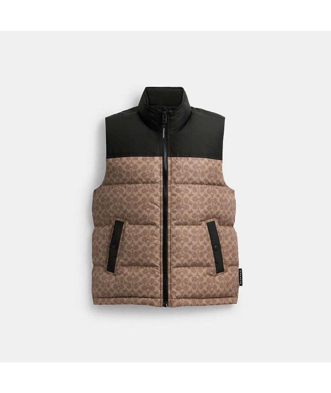 COACH Коричневый жилет, фото 5
