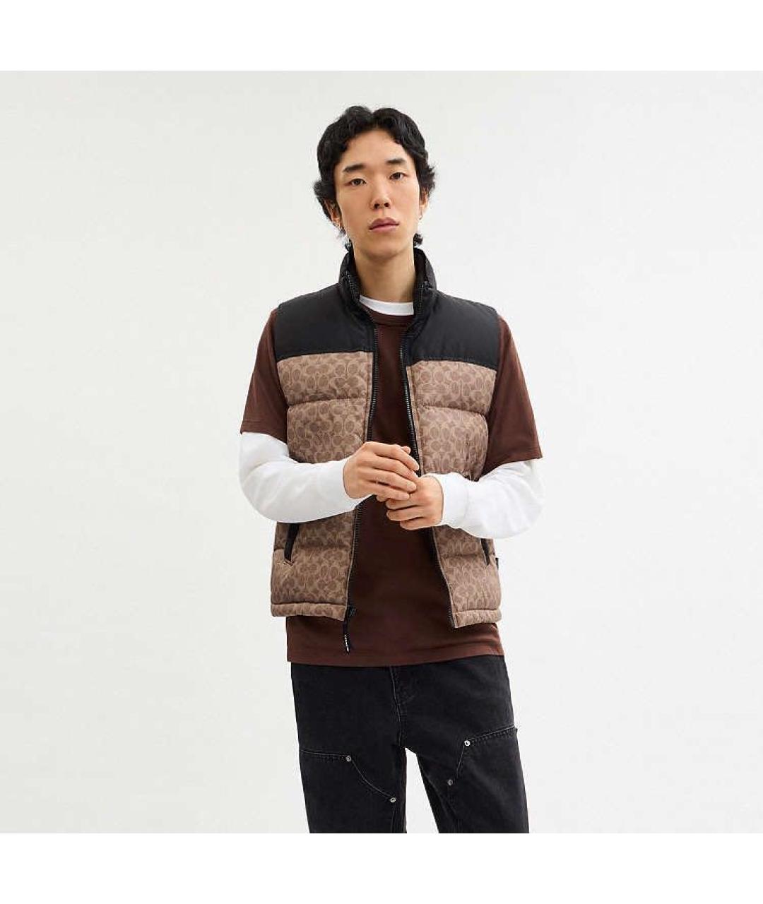 COACH Коричневый жилет, фото 2