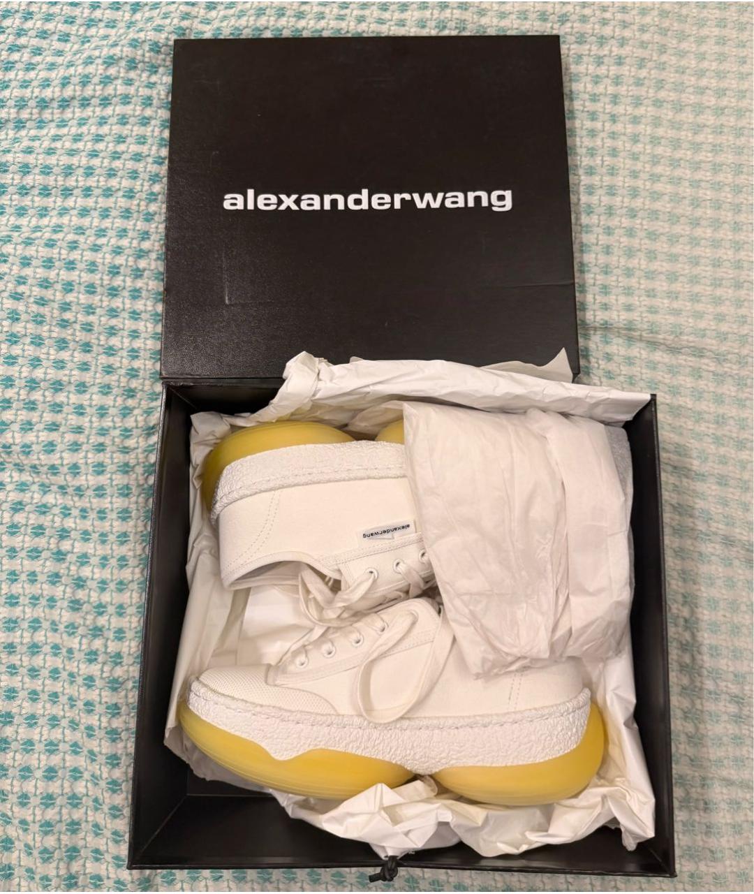 ALEXANDER WANG Белые текстильные кеды, фото 3