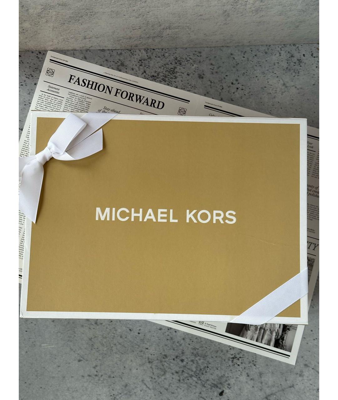 MICHAEL MICHAEL KORS Черная кожаная сумка с короткими ручками, фото 5