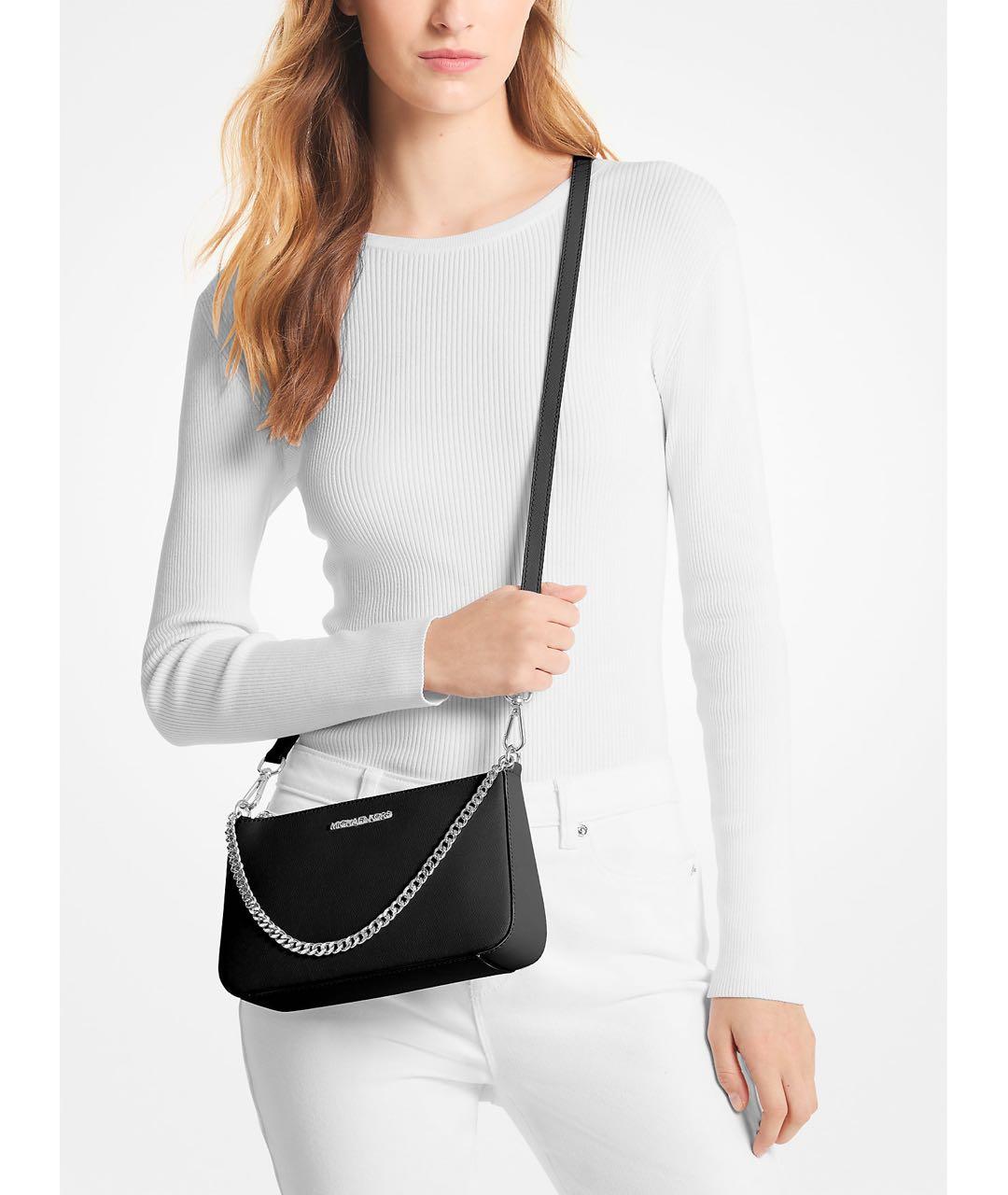 MICHAEL MICHAEL KORS Черная кожаная сумка с короткими ручками, фото 3