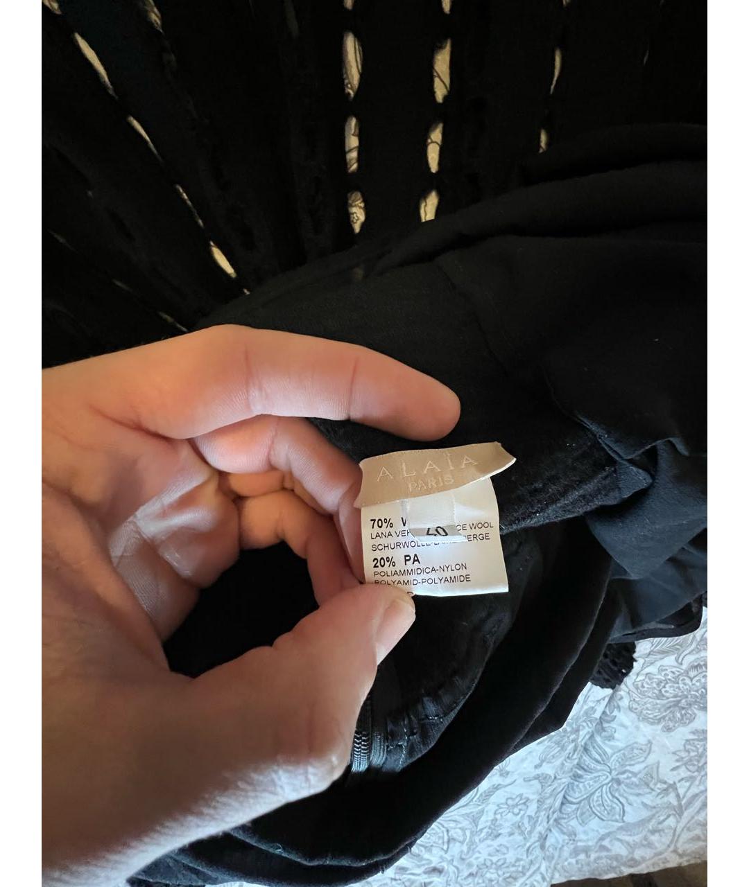 ALAIA Черное шерстяное коктейльное платье, фото 6