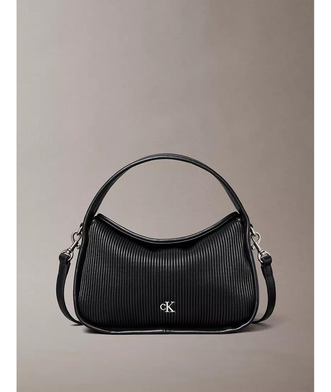 CALVIN KLEIN Черная сумка с короткими ручками из искусственной кожи, фото 6