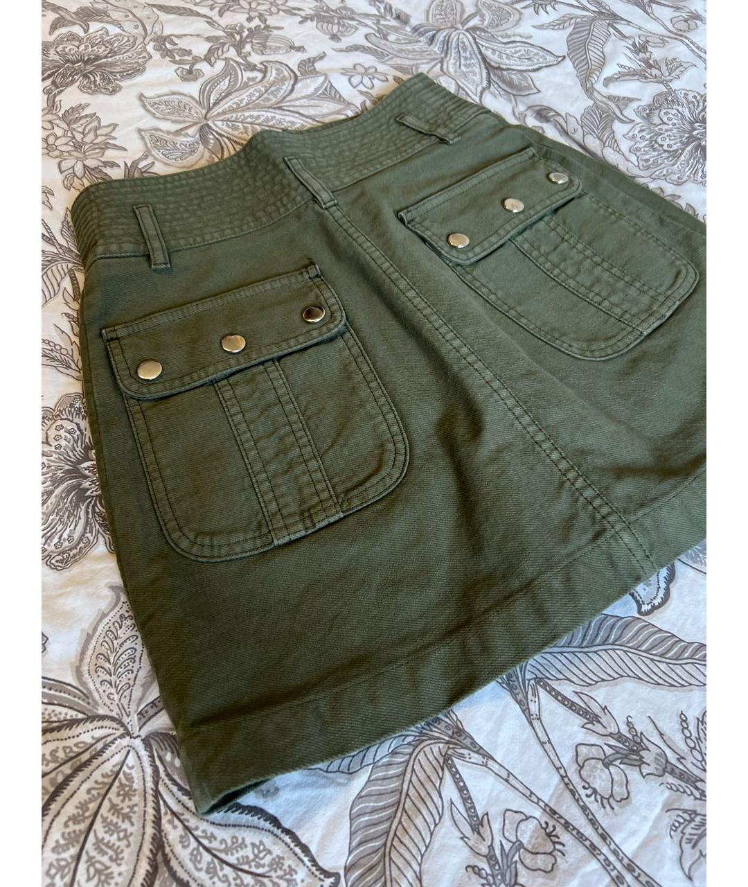 THE KOOPLES Хаки хлопковая юбка мини, фото 4