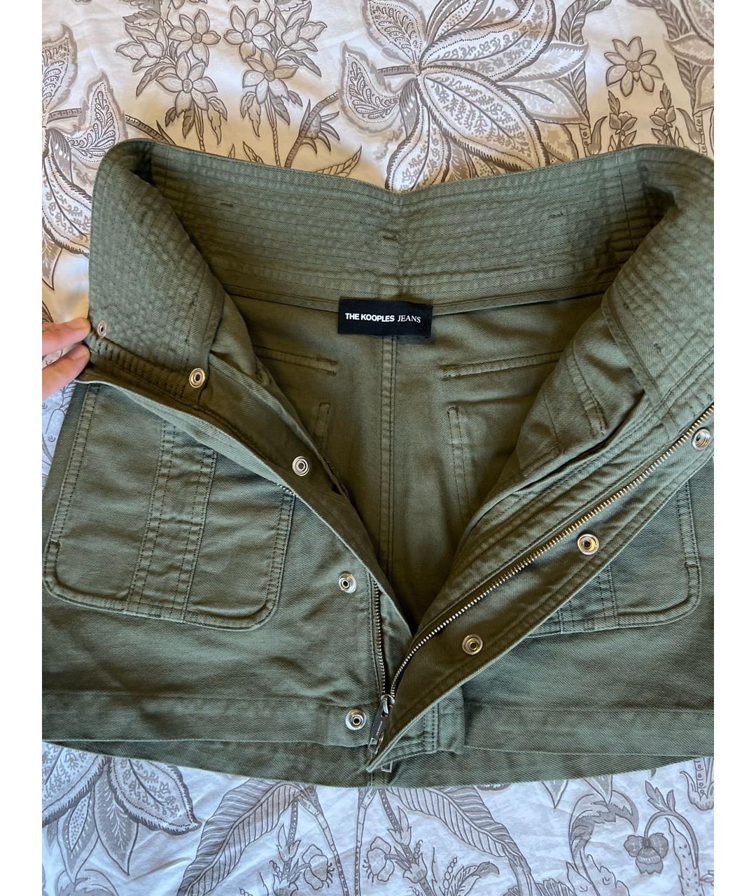 THE KOOPLES Хаки хлопковая юбка мини, фото 5