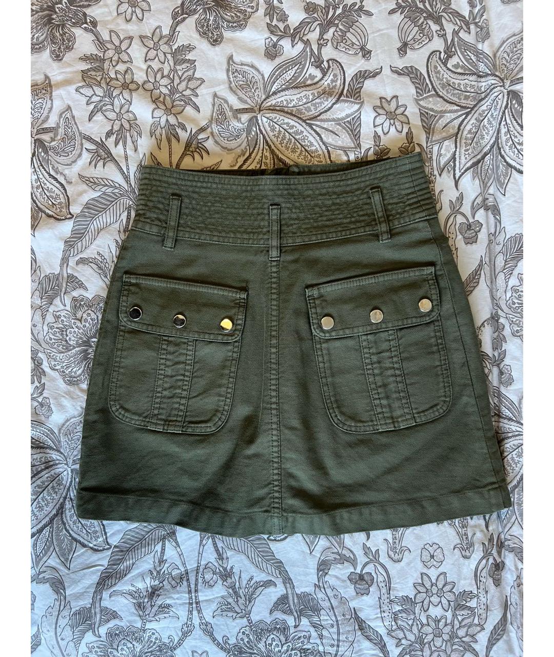 THE KOOPLES Хаки хлопковая юбка мини, фото 3