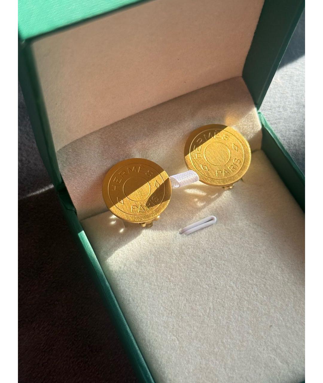 HERMES Золотые клипсы, фото 2