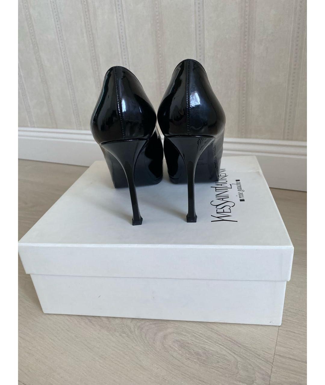 SAINT LAURENT Черные кожаные туфли, фото 4