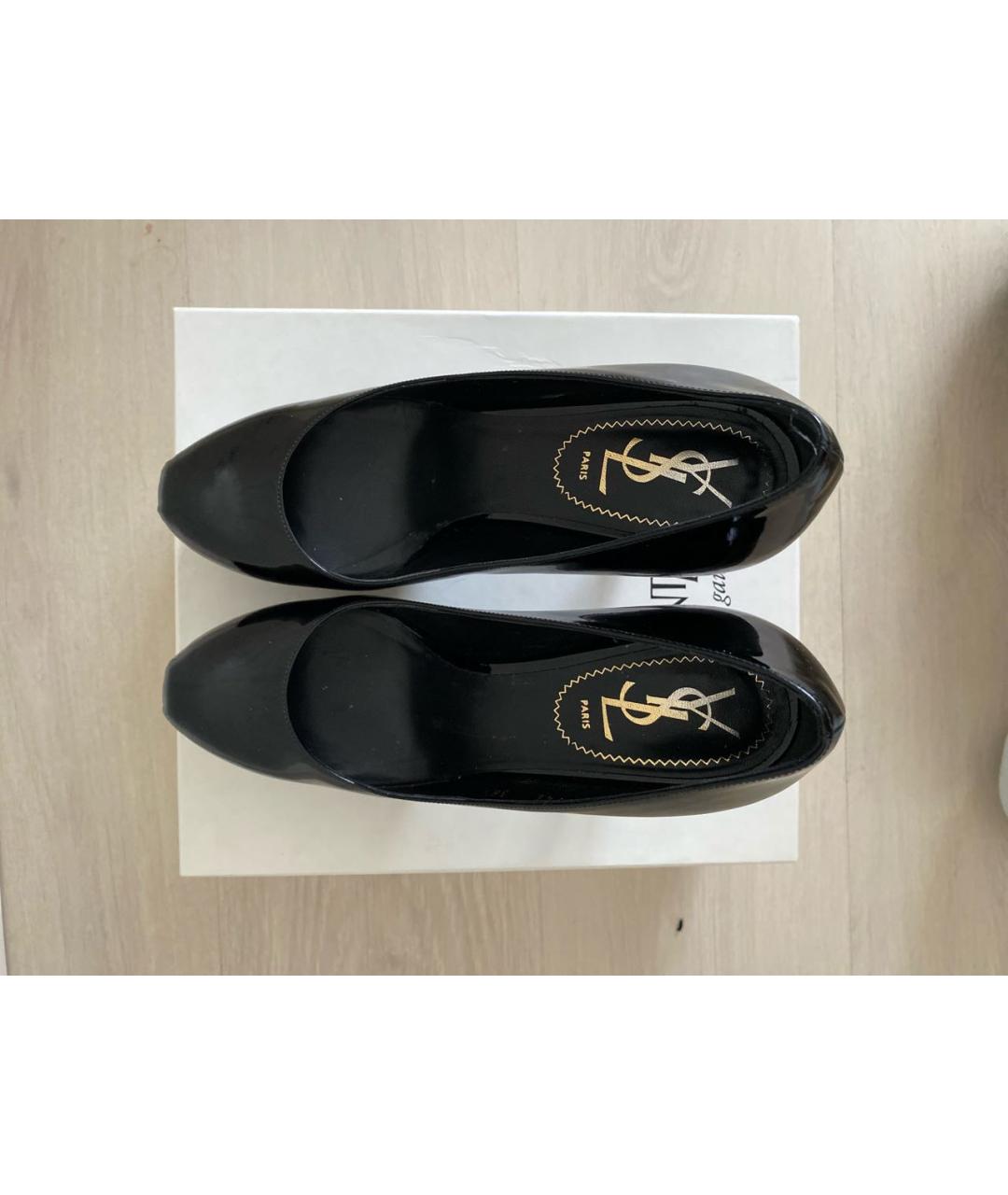 SAINT LAURENT Черные кожаные туфли, фото 3