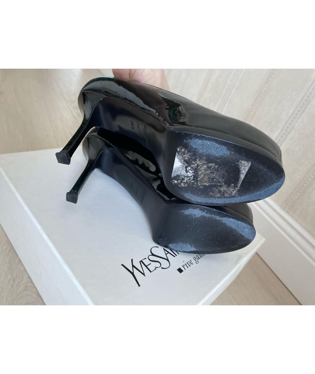 SAINT LAURENT Черные кожаные туфли, фото 5