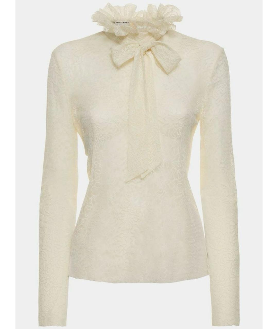 PHILOSOPHY DI LORENZO SERAFINI Белая полиэстеровая блузы, фото 5