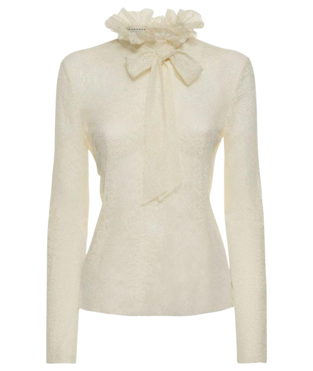 PHILOSOPHY DI LORENZO SERAFINI Белая полиэстеровая блузы, фото 1