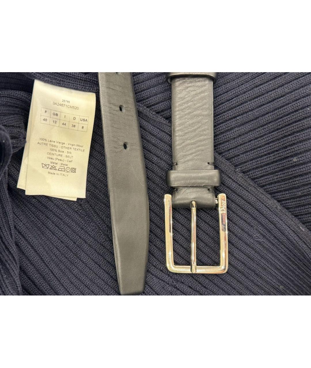 CHRISTIAN DIOR Темно-синее шерстяное повседневное платье, фото 5