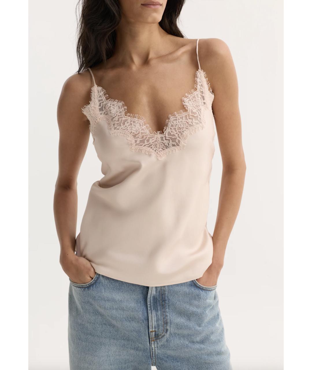 ROHE Розовая шелковая майка, фото 3