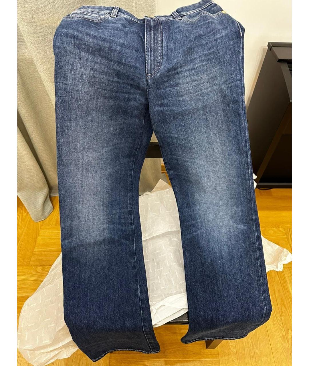CHANEL Синие хлопковые прямые джинсы, фото 5