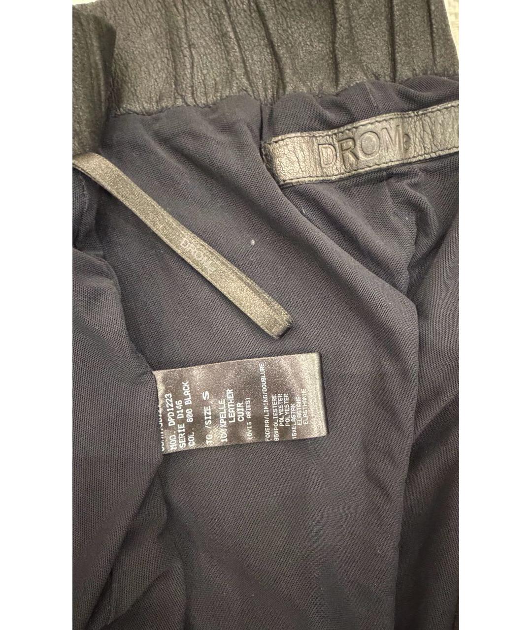 DROME Черные кожаные брюки узкие, фото 4