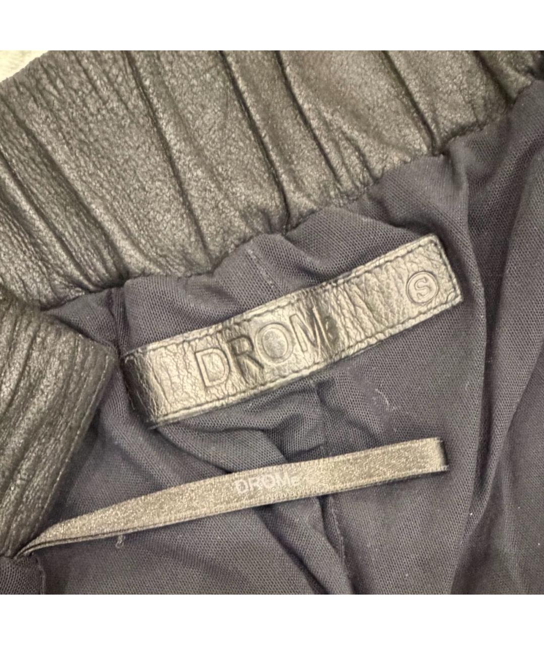 DROME Черные кожаные брюки узкие, фото 5