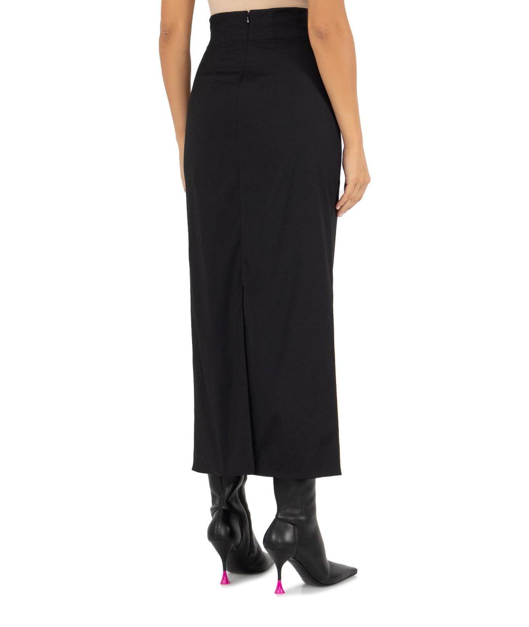 PHILOSOPHY DI LORENZO SERAFINI Черная полиамидовая юбка миди, фото 2